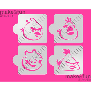 Στένσιλ angry birds 6,5cm 4τεμ