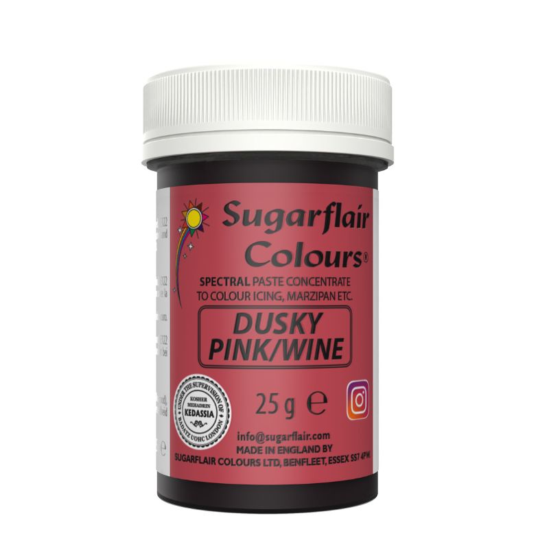 Χρώμα ζαχαροπλαστικής πάστα ροζ dusky 25γρ Sugarflair - Image 2