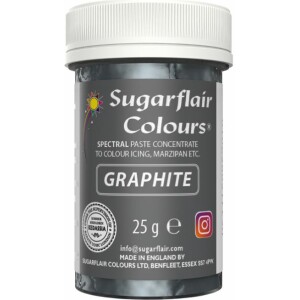Χρώμα ζαχαροπλαστικής πάστα γκρι γραφίτης 25γρ Sugarflair
