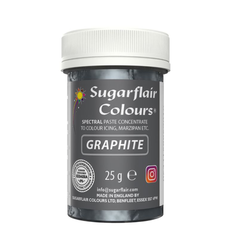 Χρώμα ζαχαροπλαστικής πάστα γκρι γραφίτης 25γρ Sugarflair