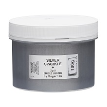 Χρώμα ζαχαροπλαστικής σκόνη ασημί silver sparkle 100γρ Sugarflair