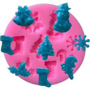 Καλούπι σιλικόνης χριστουγεννιάτικα σχεδιάκια 8τεμ