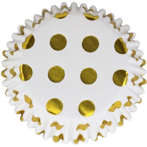Θήκες cupcake χρυσό πουά 5cm 30τεμ PME