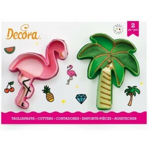Κουπάτ φλαμίγκο και φοίνικας 2τεμ Decora