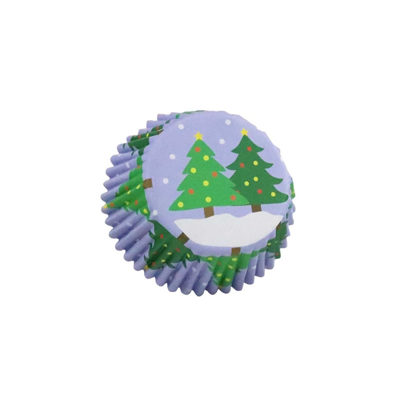 Θήκες cupcake με χριστουγεννιάτικα δέντρα 5cm 30τεμ PME