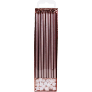 Κεριά ροζ χρυσό 14cm 16τεμ PME