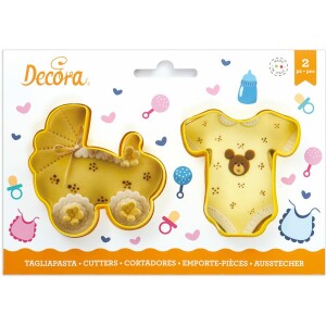 Κουπάτ καρότσι και φανελάκι μωρού 7-8cm 2τεμ Decora