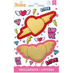 Κουπάτ καρδιές love 10-12cm 2τεμ Decora