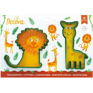 Κουπάτ καμηλοπαρδαλη και λιοντάρι 8-9cm 2τεμ Decora