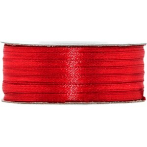 Κορδέλα σατέν κόκκινο 3mm 100m διπλής όψης