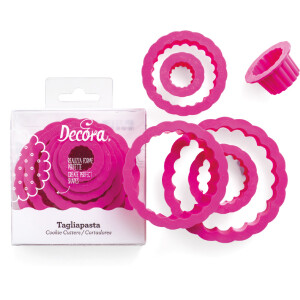 Κουπάτ στρόγγυλα οδοντωτά πλαστικά 6τεμ Decora