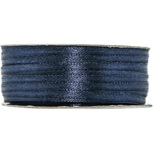 Κορδέλα σατέν μπλε σκούρο 3mm 100m διπλής όψης