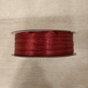 Κορδέλα σατέν μπορντώ 3mm 100m διπλής όψης