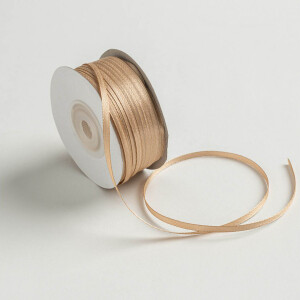 Κορδέλα σατέν μπεζ 3mm 100m διπλής όψης