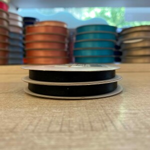 Κορδέλα σατέν μαύρο 6mm 25m διπλής όψης