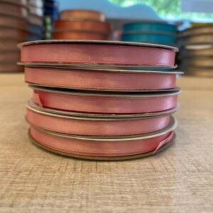 Κορδέλα σατέν ροζ rose 6mm 25m διπλής όψης