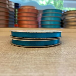 Κορδέλα σατέν τυρκουάζ 6mm 25m διπλής όψης