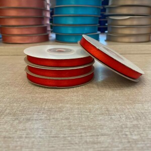 Κορδέλα σατέν κόκκινο 6mm 25m διπλής όψης