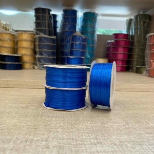 Κορδέλα σατέν μπλε 3mm 100m διπλής όψης