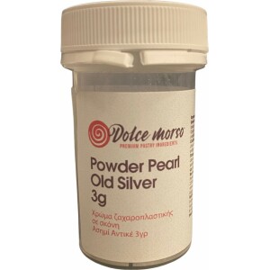 Χρώμα ζαχαροπλαστικής σκόνη ασημί pearl old silver 3γρ Dolce Morso