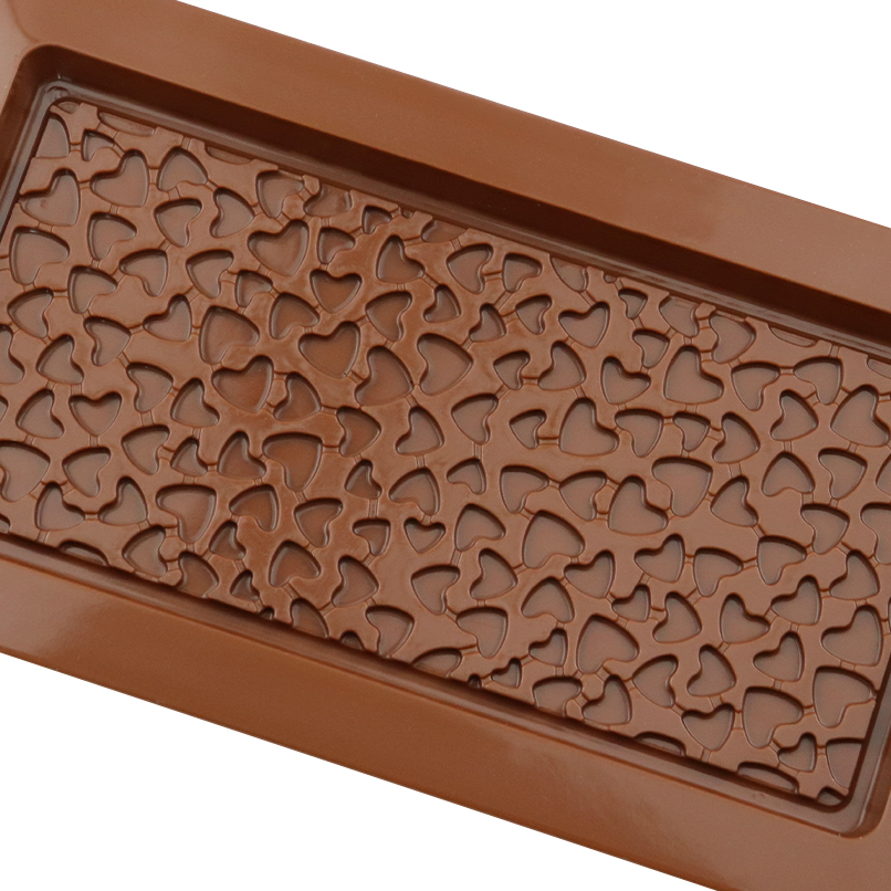 Φόρμα σιλικόνης για πλάκα σοκολάτας με καρδιές 16x8cm - Image 2