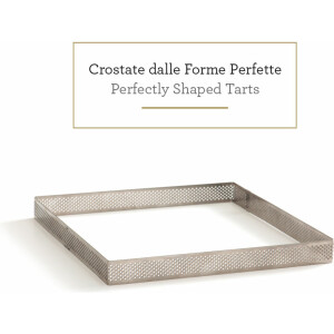 Τσέρκι για τάρτα τετράγωνο ανοξείδωτο 15x15x2cm Decora