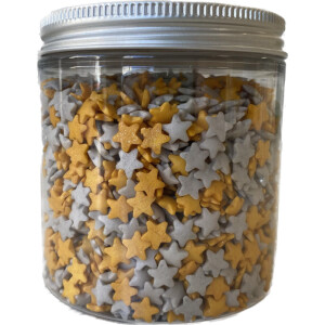Sprinkles αστεράκια χρυσά- ασημί 150γρ Sweetbite