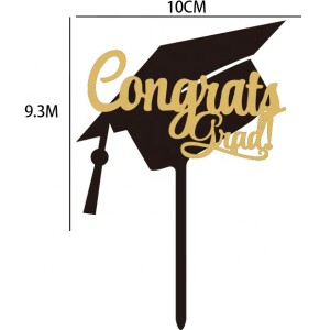 Topper Congrats Grad! μαύροι- χρυσό 15cm