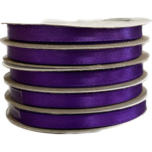 Κορδέλα σατέν μωβ 6mm 25m διπλής όψης