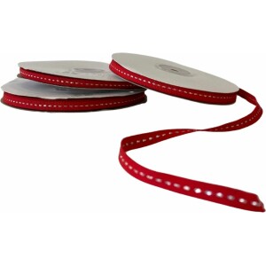 Alternative view of Κορδέλα gros κόκκινη με ασημί γαζί 6mm 20m