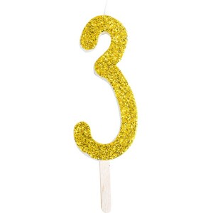 Κερί 3 χρυσό 8cm PME