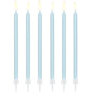 Κεριά γαλάζιο 14cm 12τεμ PartyDeco