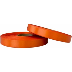 Κορδέλα σατέν πορτοκαλί με ούγια 16mm 50m διπλής όψης