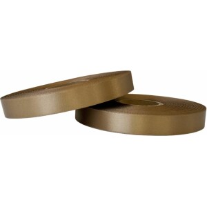 Κορδέλα σατέν καφέ ανοικτό με ούγια 16mm 50m διπλής όψης