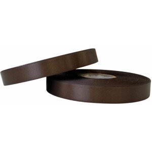 Κορδέλα σατέν καφέ με ούγια 16mm 50m διπλής όψης