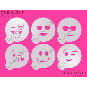 Στένσιλ emoji 6,5cm 6τεμ