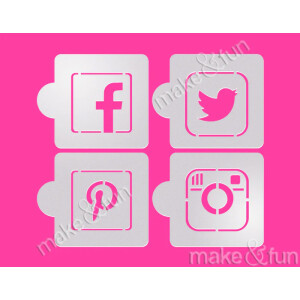Στένσιλ social media 6,5cm 4τεμ