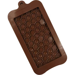 Φόρμα σιλικόνης για πλάκα σοκολάτας με εξάγωνα 16x8cm