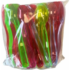 Κουταλάκια πολύχρωμα 12,5cm πλαστικά χύμα 50 τεμ