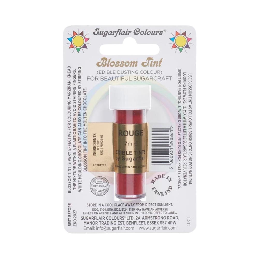Χρώμα ζαχαροπλαστικής σκόνη κόκκινο rouge 7ml Sugarflair
