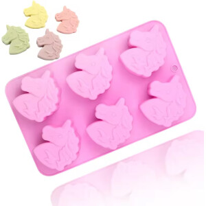 Φόρμα σιλικόνης μονόκεροι 7,5x6,2cm 6τεμ