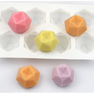 Φόρμα σιλικόνης στρόγγυλα diamond 6,5x5,6cm 8τεμ