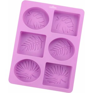 Φόρμα σιλικόνης πλάκες με ανάγλυφα φύλλα 6τεμ