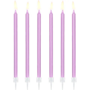 Κεριά λιλά 14cm 12τεμ PartyDeco