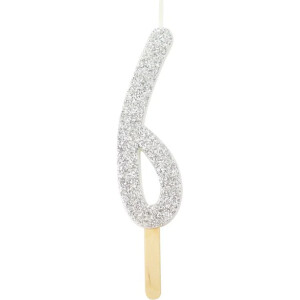 Κερί 6 ασημί 8cm PME