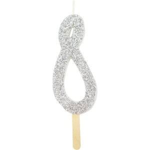 Κερί 8 ασημί 8cm PME