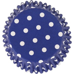 Θήκες cupcake μπλε πουά 5cm 30τεμ PME