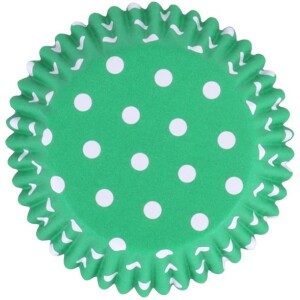 Θήκες cupcake πράσινο πουά 5cm 30τεμ PME