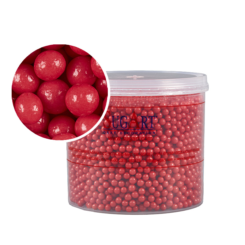 Πέρλες κόκκινες 5mm 500γρ Sugart