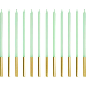 Κεριά βεραμάν μέντα 14cm 12τεμ PartyDeco